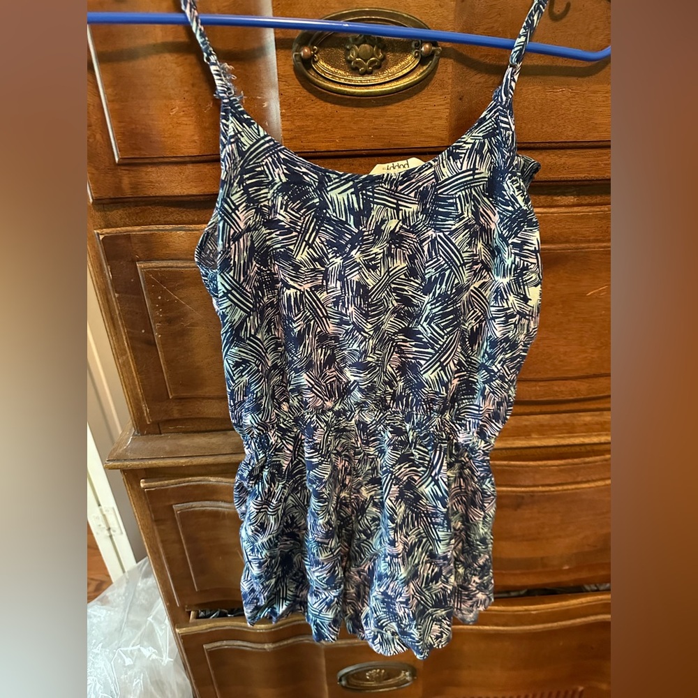Blue Patterned Romper - Picture 3 of 10